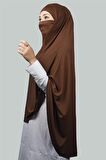 Hazır Türban Peçeli Pratik Eşarp Tesettür Nikaplı Hijab - Namaz Örtüsü Sufle (5XL)