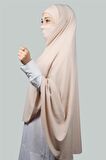 Hazır Türban Peçeli Pratik Eşarp Tesettür Nikaplı Hijab - Namaz Örtüsü Sufle (5XL)