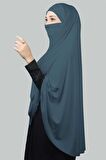 Hazır Türban Peçeli Pratik Eşarp Tesettür Nikaplı Hijab - Namaz Örtüsü Sufle (5XL)