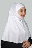 Hazır Türban Peçeli Pratik Eşarp Tesettür Nikaplı Hijab - Namaz Örtüsü Sufle (XL)