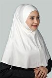 Hazır Türban Peçeli Pratik Eşarp Tesettür Nikaplı Hijab - Namaz Örtüsü Sufle (XL)
