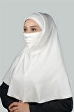 Hazır Türban Peçeli Pratik Eşarp Tesettür Nikaplı Hijab - Namaz Örtüsü Sufle (XL)