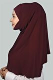 Hazır Türban Peçeli Pratik Eşarp Tesettür Nikaplı Hijab - Namaz Örtüsü Sufle (XL)