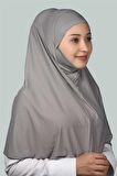 Hazır Türban Peçeli Pratik Eşarp Tesettür Nikaplı Hijab - Namaz Örtüsü Sufle (XL)