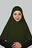 Hazır Türban Peçeli Pratik Eşarp Tesettür Nikaplı Hijab - Namaz Örtüsü Sufle (XL)