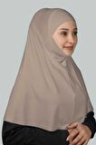Hazır Türban Peçeli Pratik Eşarp Tesettür Nikaplı Hijab - Namaz Örtüsü Sufle (XL)