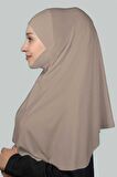 Hazır Türban Peçeli Pratik Eşarp Tesettür Nikaplı Hijab - Namaz Örtüsü Sufle (XL)