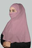 Hazır Türban Peçeli Pratik Eşarp Tesettür Nikaplı Hijab - Namaz Örtüsü Sufle (XL)