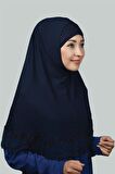 İkili Set Dantelli Pratik Eşarp Hazır Hijab ve Tesettür Bonesi XL