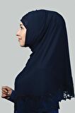İkili Set Dantelli Pratik Eşarp Hazır Hijab ve Tesettür Bonesi XL