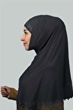 İkili Set Dantelli Pratik Eşarp Hazır Hijab ve Tesettür Bonesi XL