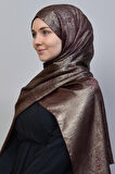 Çift Renk Parlak Simli Yanarlı Prenses Tesettür Şal Pamuk