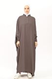 Sultanbaş Nikaplı Çarşaf Cilbab Khimar Abaya Kolu Lastikli Hakim Yaka Peçeli Ferace Medine İpek