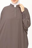Sultanbaş Nikaplı Çarşaf Cilbab Khimar Abaya Kolu Lastikli Hakim Yaka Peçeli Ferace Medine İpek
