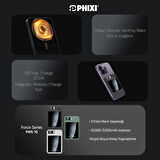 Phixi Force PW5 5000mAh 22.5W MagSafe Powerbank  - Kablosuz Mini Şarj Cihazı - 1 USB 1 PD Port - Dijital Ekran - Taşınabilir Şarj Cihazı