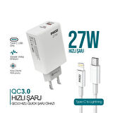 PHİXİ ULTİMATE UPD4225L 27W PD ÇİFT ÇIKIŞLI LIGHTNING HIZLI ŞARJ ADAPTÖRÜ