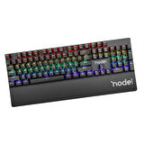 Node Game ND-MK100 Rainbow Aydınlatmalı Oyuncu Gamer Gerçek Mekanik Işıklı Klavye Türkçe Q (Blue Switch)
