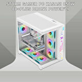 Gameagle Storm 7 Argb Fanlı Gamer Bilgisayar Kasası 850W 80+ Plus Bronz Power'lı (Beyaz)