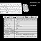 Steep Solid ST-078 2.4Ghz Wi-Fi Klavye - Mouse Set (Gümüş TR)