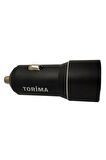 Torima 2 Çıkış Max. 2.4 Amp. Mini Araç Şarj Aleti - Type c Usb Kablo