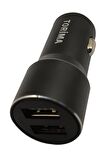 Torima 2 Çıkış Max. 2.4 Amp. Mini Araç Şarj Aleti - Type c Usb Kablo