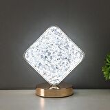 LW-25 Şarjlı Kare Kristal Elmas Masa Lambası Dokunmatik Romantik Akrilik Led Gece Lambası