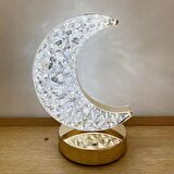 LW-28 Şarjlı Ay Kristal Elmas Masa Lambası Dokunmatik Romantik Akrilik Led Gece Lambası