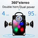 KTS-822S Ledli Kumandalı Bluetooth Hoparlör Usb-Tf-Fm Radyo