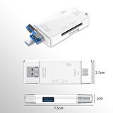 Torima 6 in 1 Kart Okuyucu Adaptör Usb-Otg Hub Type-C YD-40
