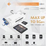 Torima 6 in 1 Kart Okuyucu Adaptör Usb-Otg Hub Type-C YD-40