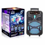 Torima NDR-P55 Mikrofonlu Kumandalı Rgb Ledli Taşınabilir Bluetooth Hoparlör Usb-Tf-Fm Radyo Siyah