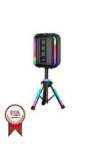 Torima NDR-102B Siyah RGB Ledli Dahili Mikrofon&Kumanda Bluetooth Hoparlör Siyah