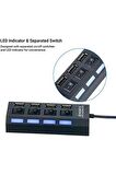 Torima Siyah YD-76 USB 2.0 4 Portlu Bilgisayar Adaptörü