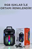 Torima D26 Siyah RGB Işıklı Mikrofonlu Kumandalı USB/TF/FM/MIC/BT Bluetooth Hoparlör