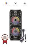 Torima D28 Siyah RGB Işıklı Mikrofonlu Kumandalı USB/TF/BT/FM/AUX Bluetooth Hoparlör