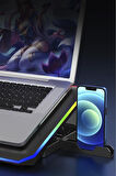 CF-04 Ayarlanabilir Dizüstü Bilgisayar Rgb Soğutma Fanı Siyah