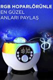 Torima HM-2310 Beyaz RGB Işıklı Çalar Saatli  Bluetooth Hoparlörlü Şarj Standı