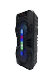 Torima Siyah GTS-1702 Taşınabilir Bluetooth Mikrofonlu RGB Işıklı  Hoparlör