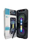 Torima Siyah GTS-1702 Taşınabilir Bluetooth Mikrofonlu RGB Işıklı  Hoparlör