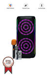 KTS-1912 Çift Mikrofonlu Kumandalı Rgb Ledli 5.0 Bluetooth Hoparlör Karaoke Usb-Tf-Fm Radyo Siyah