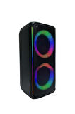 KTS-1909 Mikrofonlu Kumandalı Rgb Ledli 5.0 Bluetooth Hoparlör Karaoke Usb-Tf-Fm Radyo Siyah