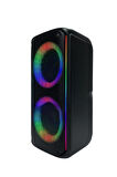 KTS-1909 Mikrofonlu Kumandalı Rgb Ledli 5.0 Bluetooth Hoparlör Karaoke Usb-Tf-Fm Radyo Siyah