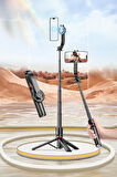 Torima L20 Çok Amaçlı Tripod Kumandalı Selfie Çubuğu Siyah 