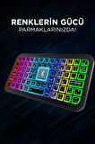 Torima M7 Siyah Kablosuz Rgb Işıklı Bluetooth Mini Klavye