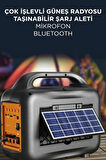 Torima GTS-1768 Mikrofon,1 Led Ampül ve Fenerli Bluetooth Hoparlör Güneş Panelli Powerbank Kamp Hoparlörü