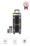 Torima DR-8816 Siyah Çift Mikrofonlu RGB Ledli Taşınabilir Bluetooth Hoparlör Parti Speaker