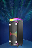 Torima DR-8816 Siyah Çift Mikrofonlu RGB Ledli Taşınabilir Bluetooth Hoparlör Parti Speaker