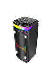Torima DR-8816 Siyah Çift Mikrofonlu RGB Ledli Taşınabilir Bluetooth Hoparlör Parti Speaker
