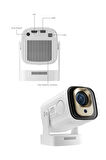 Torima  HY260 PRO Mini Beyaz Taşınabilir Sinema Projektörü Ev Sineması Android Akıllı Projeksiyon