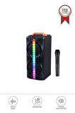 Torima KTS-1790 Siyah Mikrofonlu RGB Ledli Taşınabilir Bluetooth Hoparlör Parti Speaker